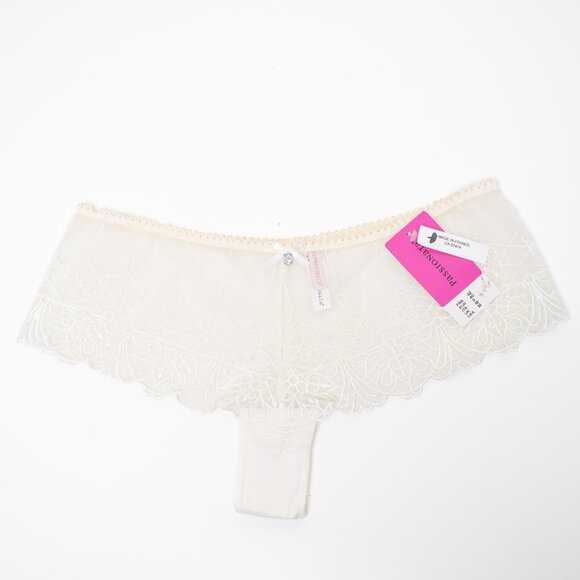 Chantelle Passionata Lace Panty White Cheeky Embroidered Made in France - Picture 1 of 9